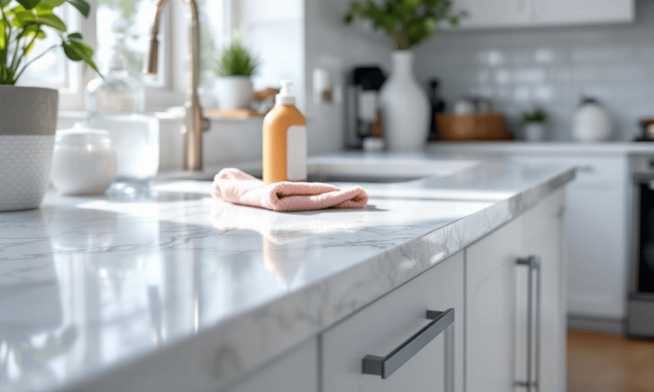 De beste materialen om je kwarts aanrecht schoon te krijgen (zelfs hardnekkige vlekken)
